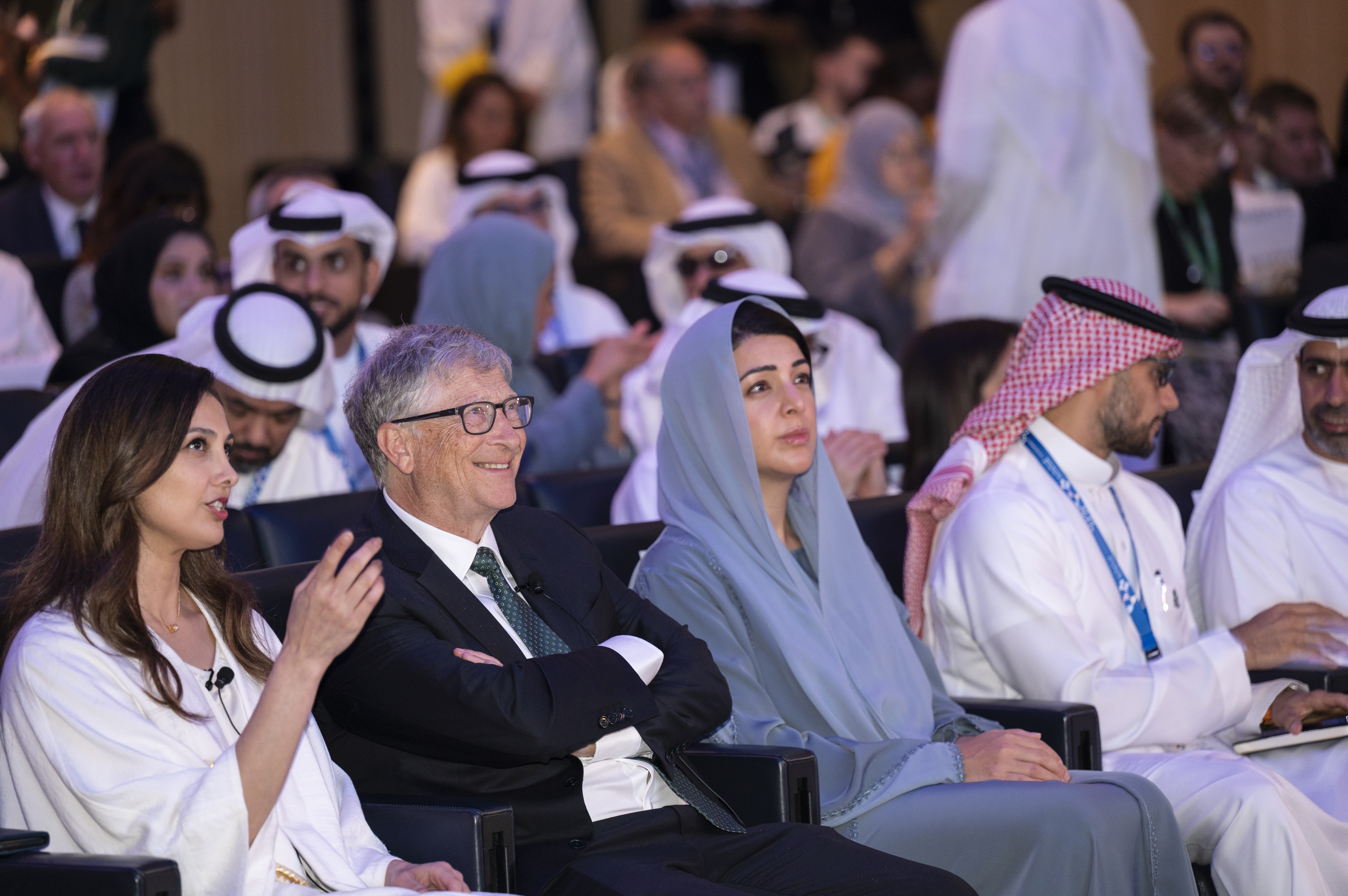 Rima Al Mokarrab Bill Gates And HE Reem Al Hashimy At The IAD Forum On Catalytic Philanthropy